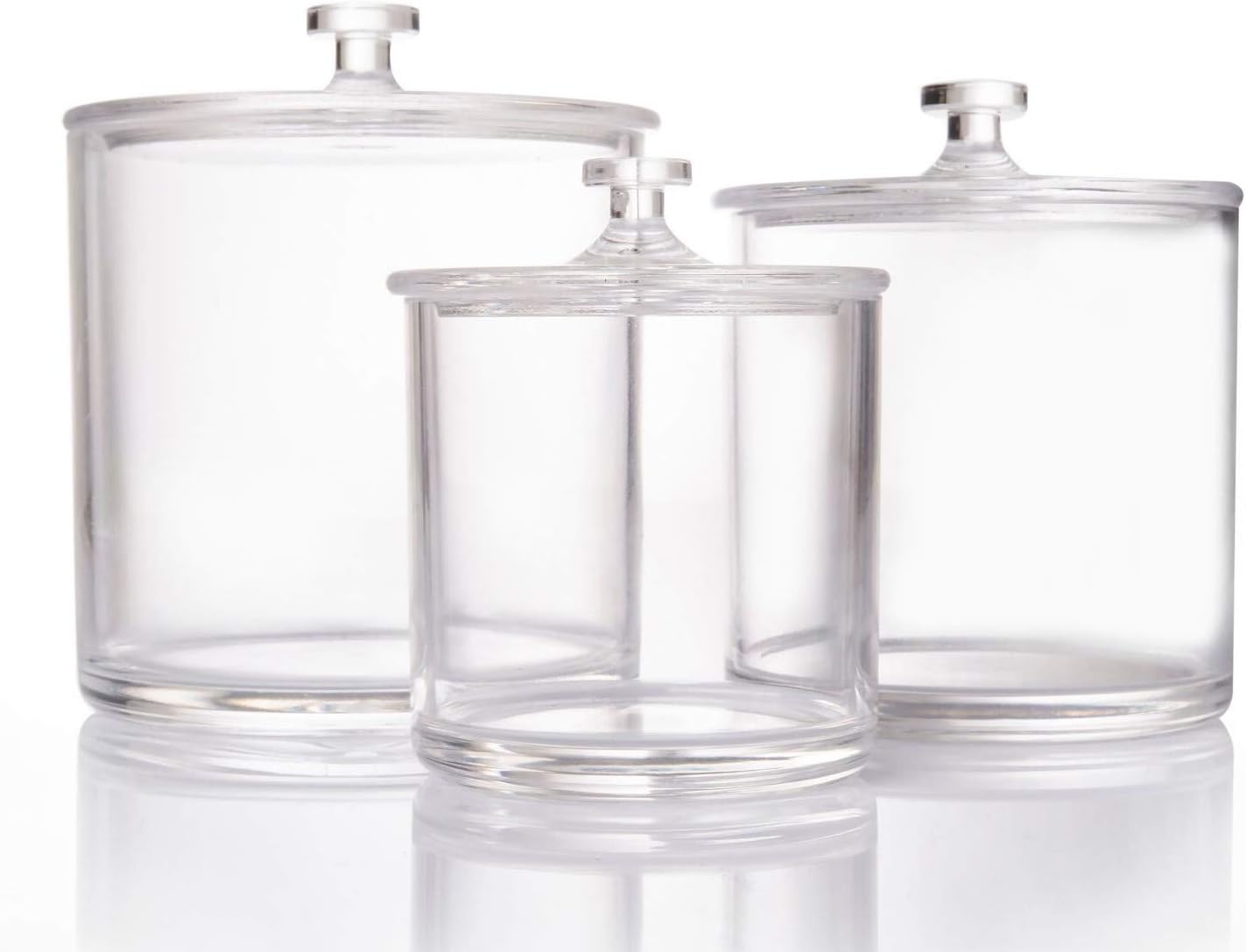 Beautiii Premium Quality Clear Acrylic Apothecary Jars | Set of 3