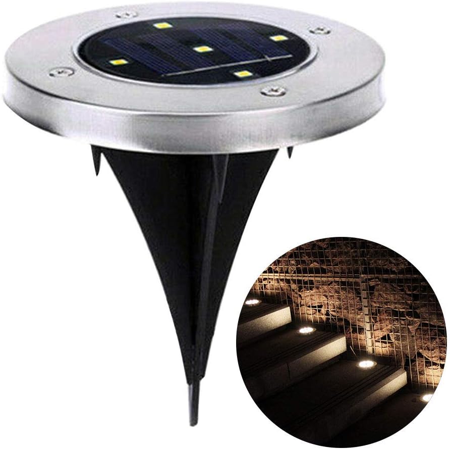 KeKeandYaoYao 5-LED Jardín Al Aire Libre Jardín Césped Acero Inoxidable