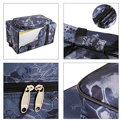 Anfan Floral Sewing Machine Carrying Case Tote Bag Padded Storage Cover Carry Case with Pockets and Handles (Navy Blue) - Thumbnail 4