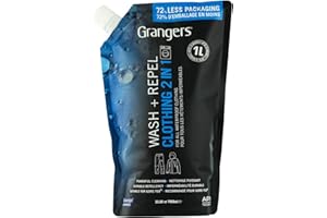 Grangers Clothing Wash + Repel / 1 ltr / Clean and Waterproof Outerwear in your home washing machine / Made in England
