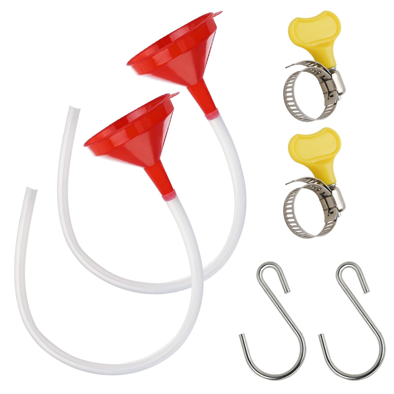 Photo 1 of 2 Pack Wide Mouth Plastic Funnel Set with Hose, 6.56FT Flexible Transparent Tube with Multi-Angle Fluid Transfer Kit for Oil, Gas, Water, Transmission Funnel Kit Suitable for Cars Engines