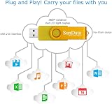 SunData 16GB USB 2.0 Flash Drive 2 Pack Swivel Design Pen Drive Black Gold view 5