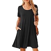 BELAROI Womens Plus Size Casual Dresses Summer Tshirt Dress Swing Short Sleeve Vacation Beach Coverup