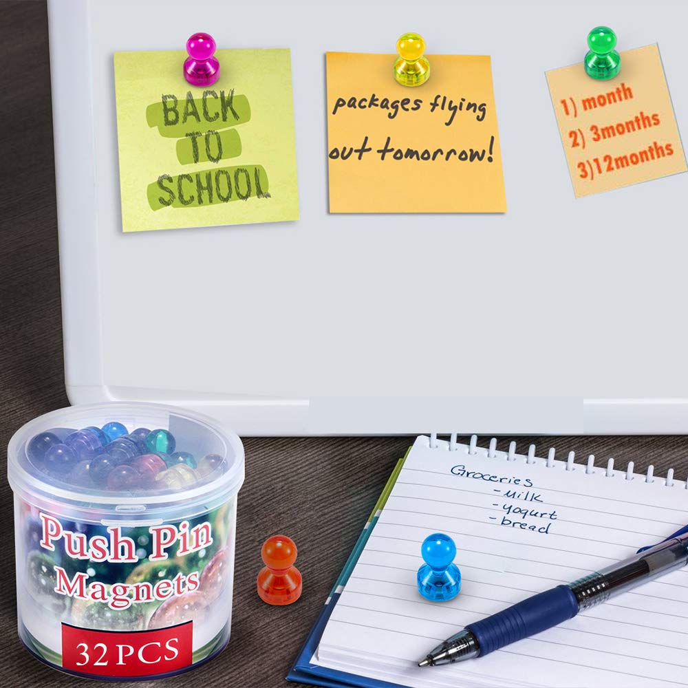 Push Pin Refrigerator Andrew 32 Pack 8 Assorted Color