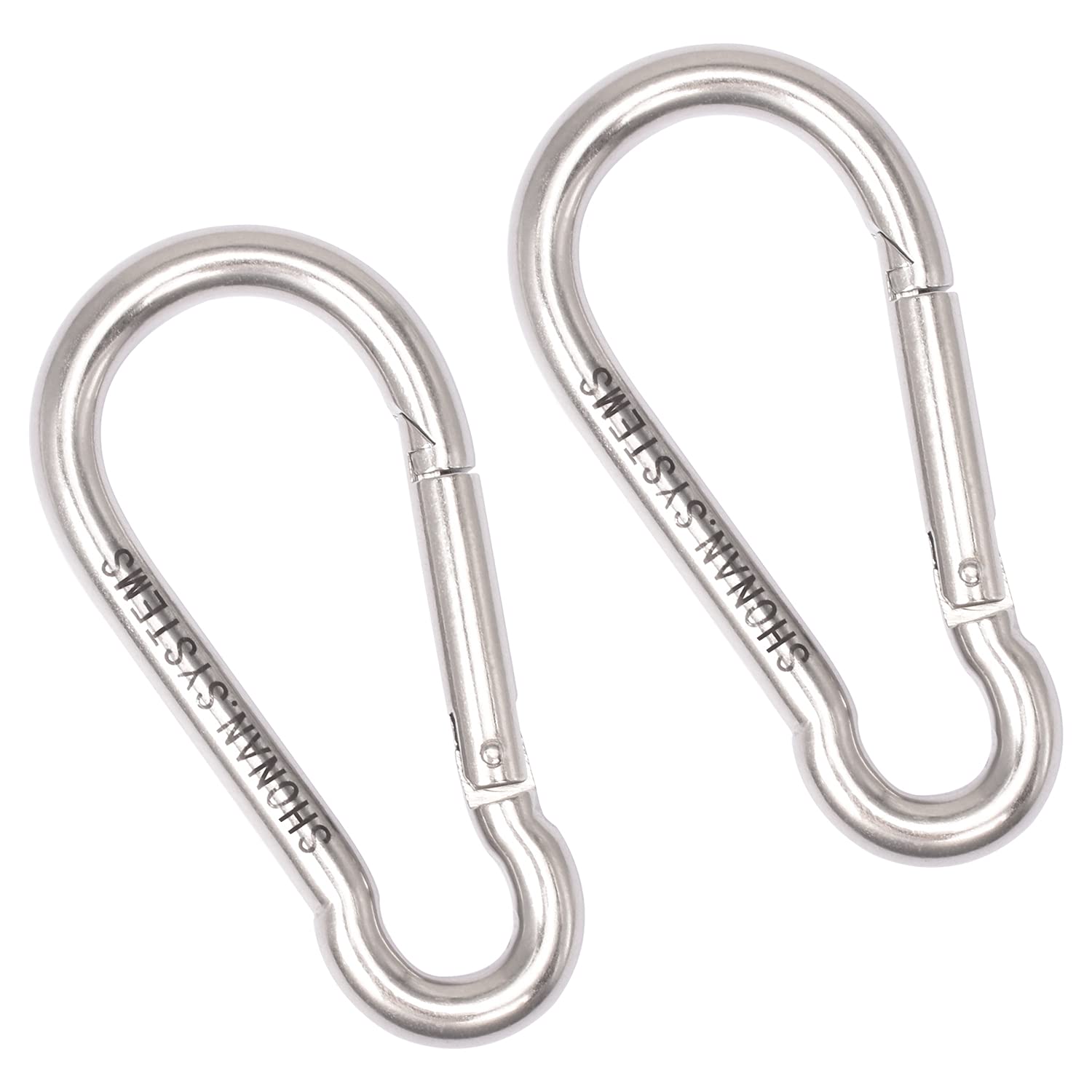 SHONAN.SYSTEMS 4 Inch Carabiner Clips 2 Pack Heavy Duty Stainless