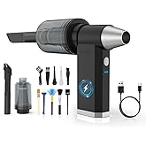 2 in 1 Electric Air Duster and Vacuum,130,000 RPM Powerful Cordless Compressed Air Duster,4 Gear Adjustable Handheld Air Blower,Rechargeable Car Vacuum for Computer,Keyboard,Electronic,Home,Outdoor