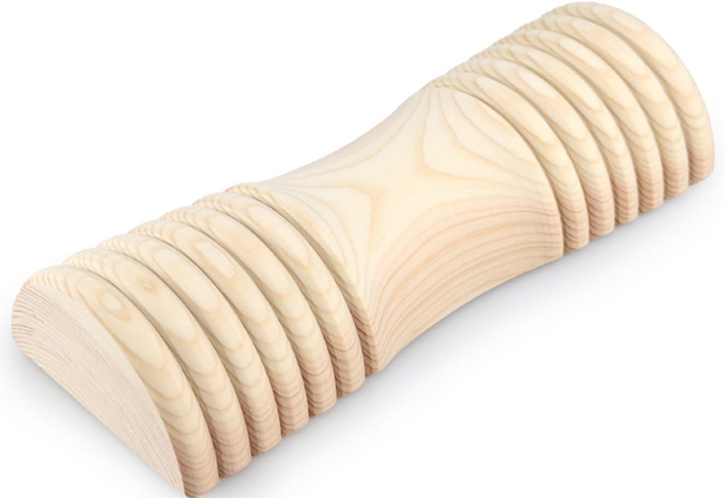 Natural 100% Hinoki Cypress wood Phytoncide Corrugated Cervical wooden Pillow Acupressure Massage Stress relief Soothing Antiallergy Antibacterial Deodorizing Fatigue Headache Shoulder Neck Disc