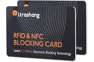 Ultrashang 2Pcs RFID Blocking Card, Fuss-free Protection for Entire Wallet Shield, Credit Card Protector NFC Bank Debit Blocker, Identity Theft Prevention for Passport Travel Security (Ver. 2.0)