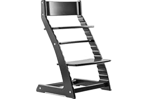 FORNEL Modern Black Wooden High Chair | The Adjustable Grow-with-Me Chair, A Sleek Alternative to Stokke | Perfect for Minimalist & Industrial Kitchens