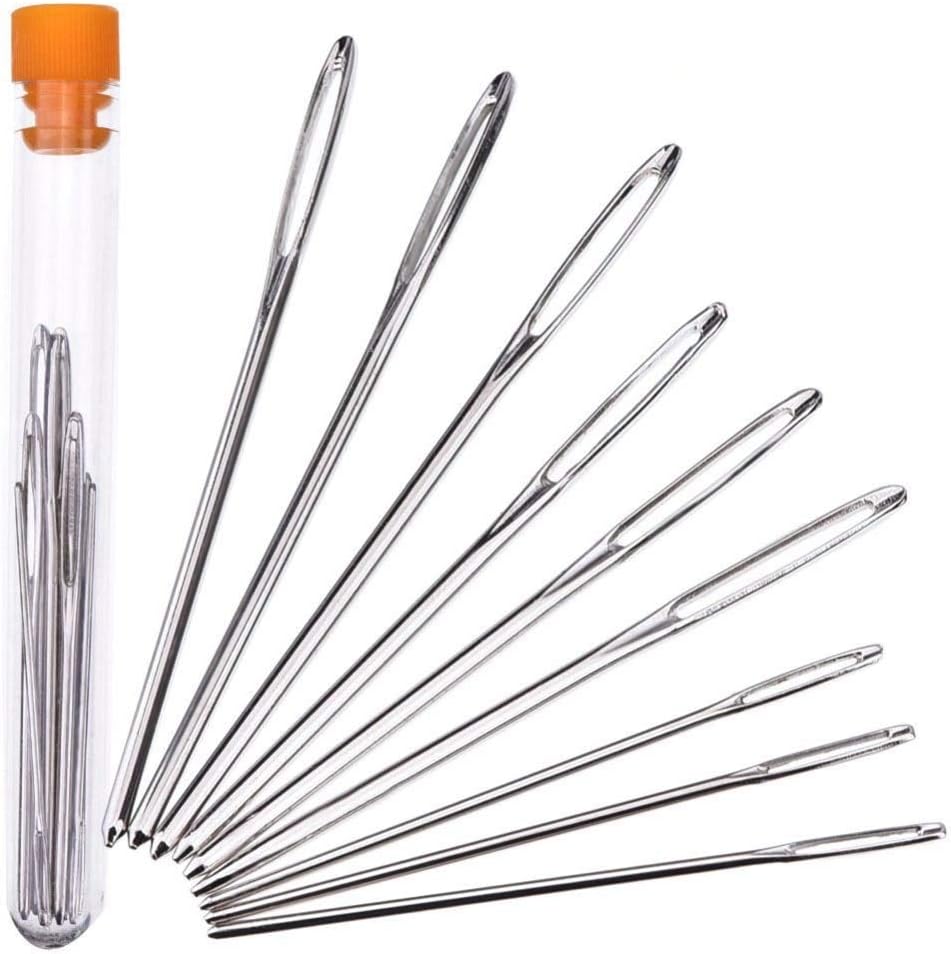 Embroidery Needles - 9 Pcs Large Eye Sewing Bodkin Needles Stainless Steel Wool Sewing Embroidery Tapestry 5.2-7 cm Cross Darning Stitchery Needles