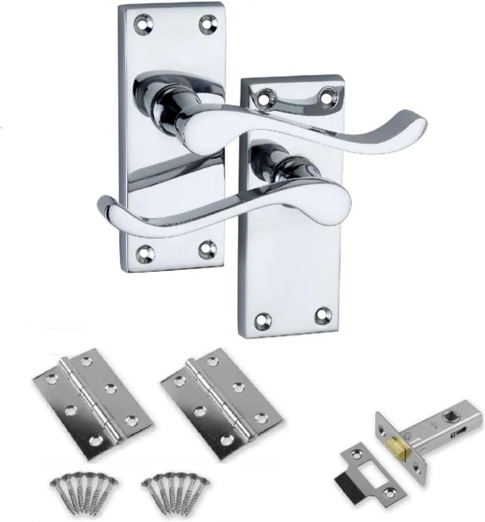 Designer Levers Victorian Scroll Door Handles Latch Hinges Pack 106mm