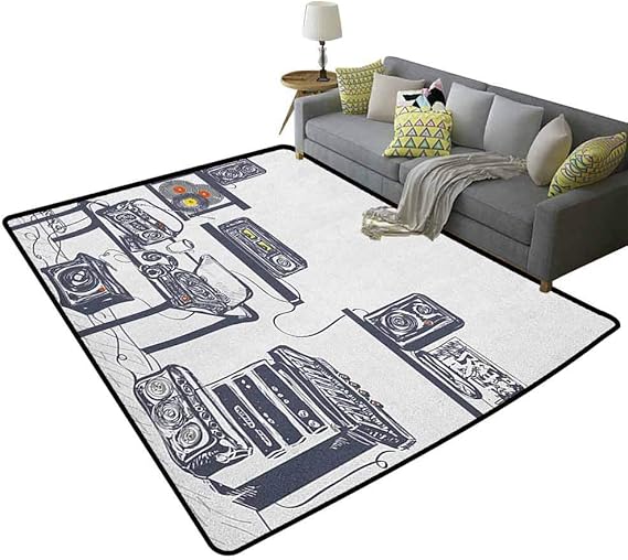 Modern Stylish Decorative Carpet Recording Studio with Music Devices
