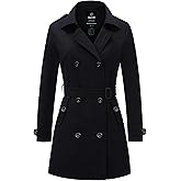 wantdo Women's Waterproof Trench Coat Classic Lapel Outerwear Coat with Belt