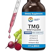 7c TMG Supplements 1000mg | Trimethylglycine Vitamin C, E, B6, B12 Complex for Methylation, Liver & Energy | Natural TMG Betaine Extract, Non-GMO, Vegan, Gluten-Free | 2 Fl Oz, 30 Servings