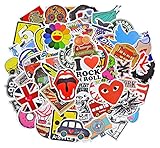 100 Pieces Waterproof Vinyl Stickers for Personalize Laptop, Car, Helmet, Skateboard, Luggage Graffiti Decals (A - section)
