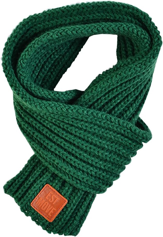 Kids Winter Warm Knit Scarves Fashion Solid Color Cable Scarf Boys Girls