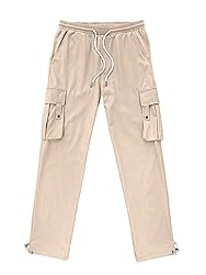 PLEPAN Cargo Pants for Men Drawstring Elastic Waist