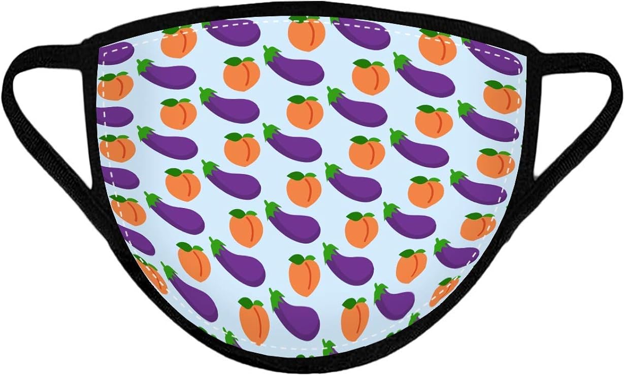 Face Mask Peach and Eggplant Mask Washable Mask 4 Layered