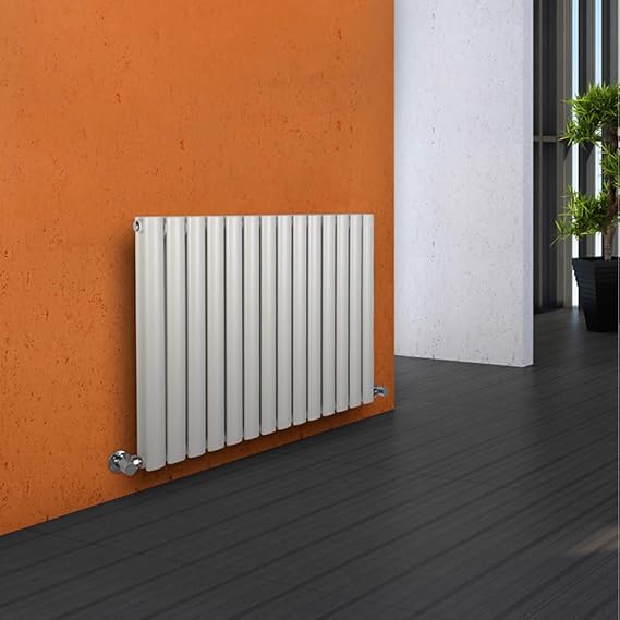 Milano Hudson Reed Heizkörper Revive - Horizontaler Design-Heizkörper aus Stahl in Weiß (RAL 9016) - 635 x 834 mm - Doppellag