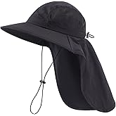 Home Prefer UPF 50+ Sun Hats for Men Women Wide Brim Fishing Hat with Neck Flap UV Protection Sunblock Safari Bucket Hat
