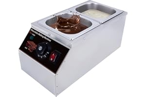 DULNICE Dual Chocolate Melting Pot, 2-in-1 Stainless Steel Chocolate Melter for Baking, Candy & Fondue, Commercial-Grade with