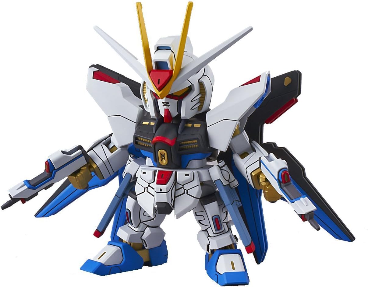 BANDAI Strike Freedom Gundam Gunpla SD EX-ST Model Kit, 8cm, Snapfit Mounting System, 4573102656209