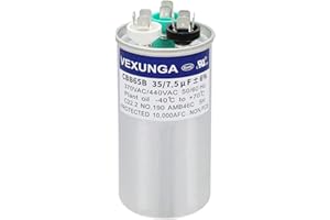 VEXUNGA 35/7.5 uF 35+7.5 MFD 370V or 440V Dual Run Start Round A/C Capacitor CBB65 CBB65B Air Conditioner Capacitors for AC U