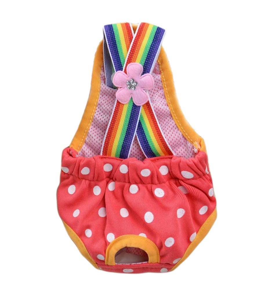 Oyccen Dots Sanitary Pants Dog Hygiene Season Heat Knickers Suspender Panties Puppy Physiological Nappy Diapers for Small Dogs