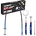 WORKPRO 4PC Telescoping Magnetic Pick Up Tool Kit, Includes Telescoping Inspection Mirror, 2PC Magnetic Pick Up Tool And Four Claw Grabber Tool, Pick Up Grab Tool Set For Auto Repair