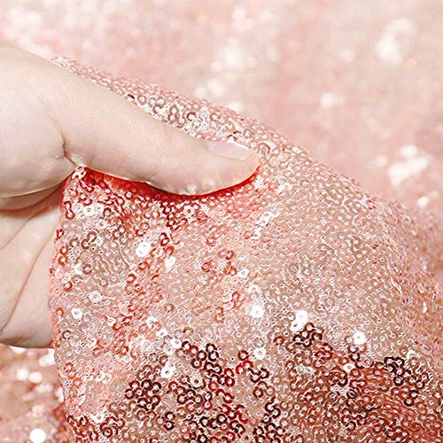 2pcs Rose Gold Sequin Table Runners,12 X 108 Inch Glitter Rose Gold Table Runner for Wedding Birthday Bachelorette Baby Shower Party Supplies - Thumbnail 4