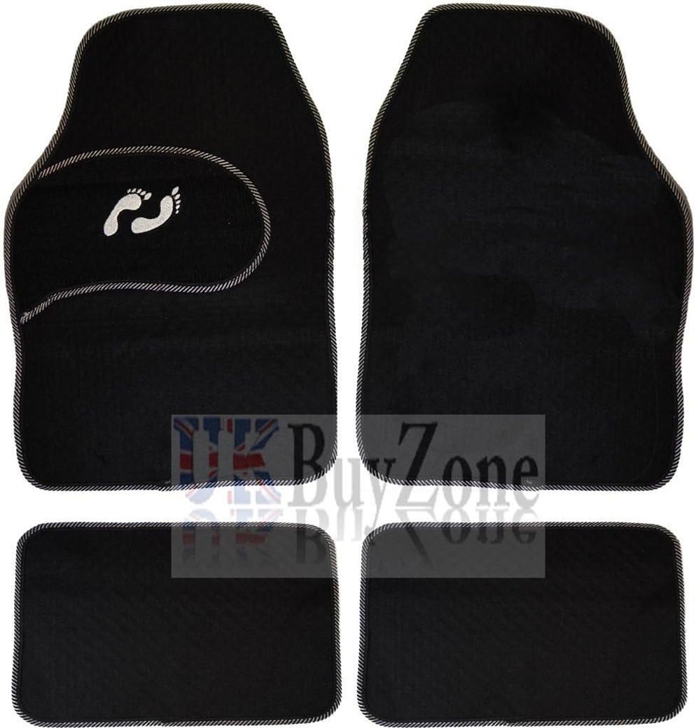 4 Piece Front Rear Black Car Mat Carpet Set Non-Slip Grip Universal Floor Mats