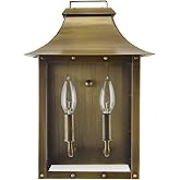 Acclaim Lighting 8414AB | Vintage Solid Brass Two Light Dimmable Wall Mounted Outdoor Wet Rated Lantern with Clear Glass | Ha