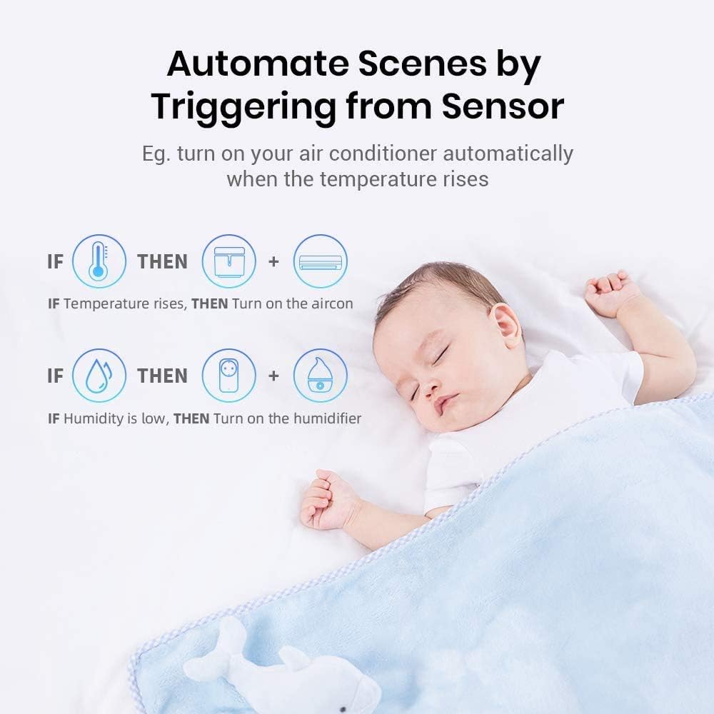 BroadLink RM4 mini Smart Remote and Sensor Cable Set RM4 mini S, Universal IR Remote Control Hub with Temperature Humidity Monitor USB Cable, Compatible with Alexa, Google Home, IFTTT - - 