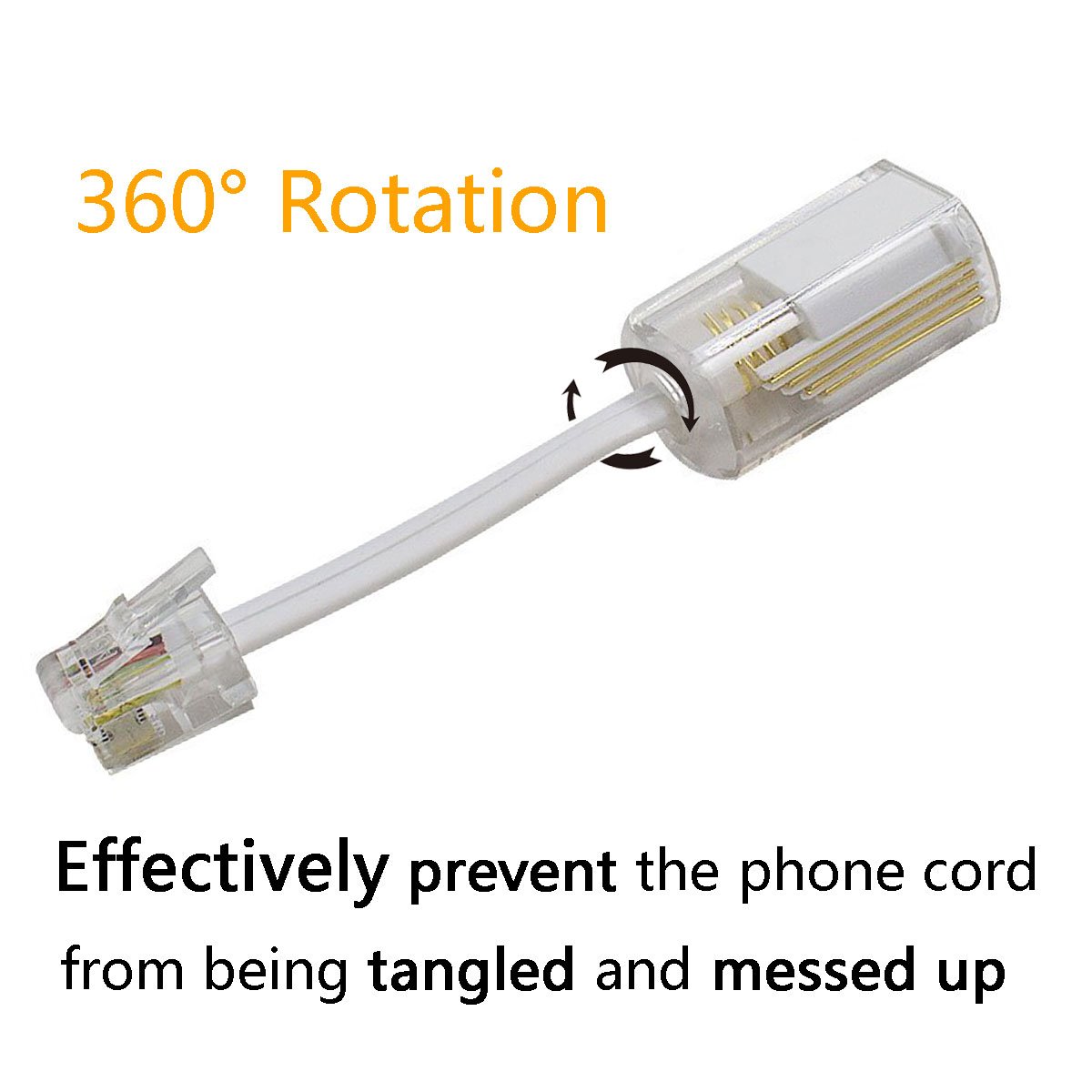 Telephone Cord Detangler Uvital AntiTangle Telephone Handset Cable 360 Degree Rotating Landline