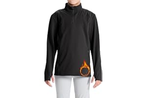 DEVOROPA Kids Girls Fleece Jacket Thermal Long Sleeve Shirts 1/4 Zip Pullover Boys Fall Winter Sweatshirts Cute Horse Sweater