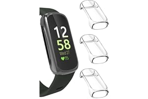 Yaekea 3 Pack Clear Protective Case Compatible with Fitbit Inspire 3 Screen Protector TPU Overall Bumper Case Ultra-Thin Full