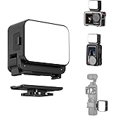 Mini Light for DJI Action Camera, Pocket 3 Fill Lighting Cold Hot Shoe LED Vlogging Light Attachment for DJI OSMO Pocket 3 Ac
