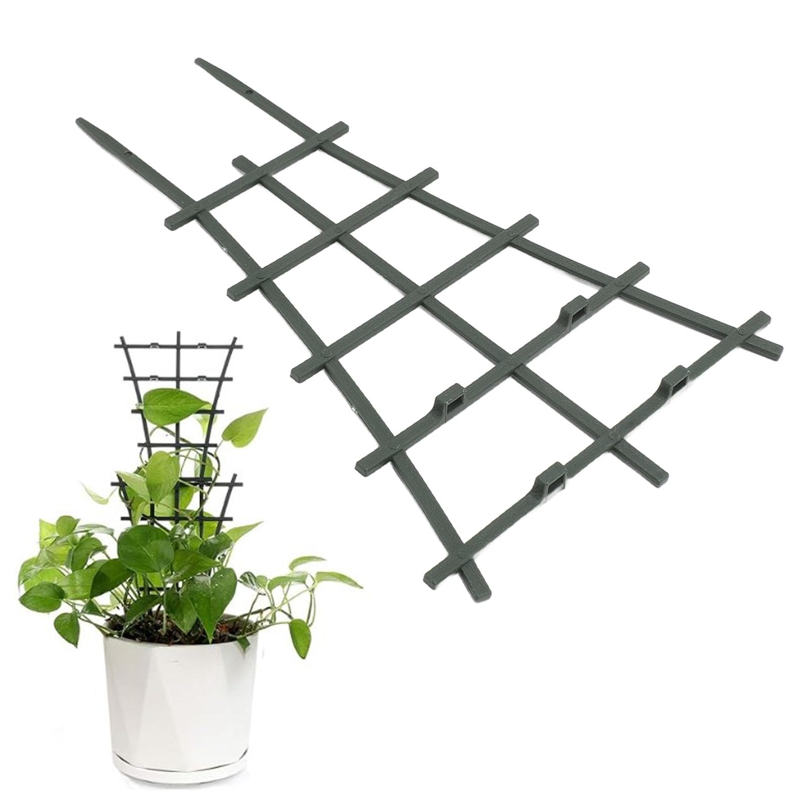 6Pcs Climbing Plants Support, Small Stackable Plastic Support Garden Ladder Trellis for Indoor Outdoor Vines Flower Vegetable