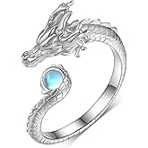 qielizhu Dragon Ring 925 Sterling Silver Dragon/Snake/Fox/Cat/Phoenix/Octopus/Wolf Ring Animal Jewelry Gifts for Women Men