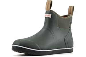 SUREWAY Men's Deck Boots Professional Non-Slip Fishing & Ankle Boating Boot Waterproof Rain Boots, Lightweight Neoprene Rubber Deck Boots