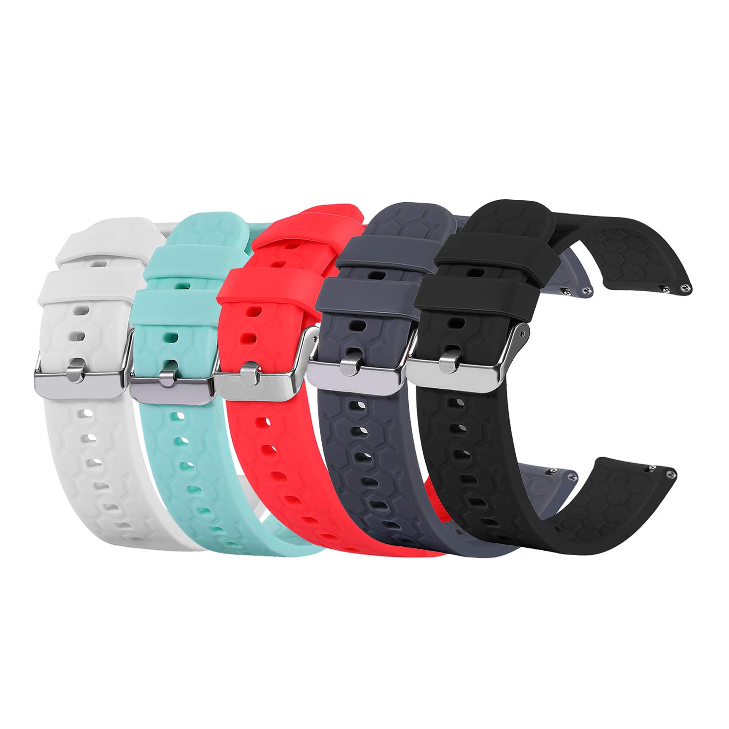 Chofit Straps Compatible with LETSCOM ID205L/ID205S/ID205G Strap, Soft Sport Replacement Silicone Wristband Band Watch Accessory for LETSCOM Smartwatch (5 Colours)