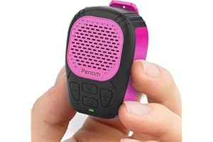 PENOM Wearable Bluetooth Speaker,Clip on Wireless Jobsite Water-Resistant Portable Speaker, Built in Mic for Hands-Free/Call, Suitable for Indoor & Outdoor Use (Update Version Burgundy)