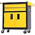 TANKSTORM Tool Chest Heavy Duty Cart Steel Rolling Tool Box with Lockable Doors (TZ12 Black Yellow)