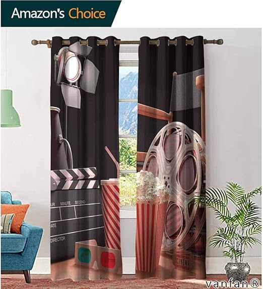 Amazon Com Lqqbstorage Movie Theater Blackout Curtains Objects Of