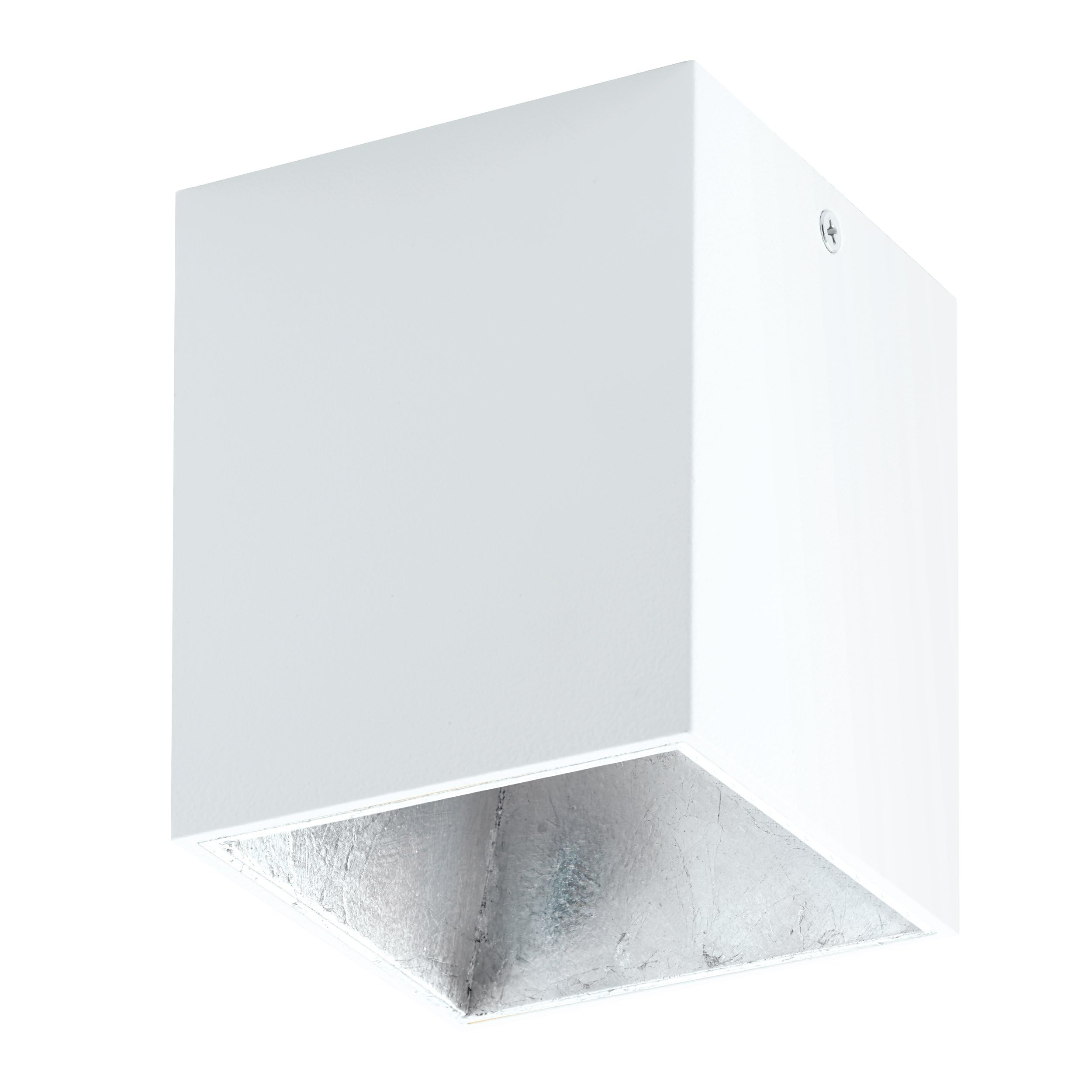 Eglo LED Ceiling Light Polasso, 1-Light Ceiling lamp, Material: Aluminium, Plastic, Colour: White, Silver, Size: 10x10 cm