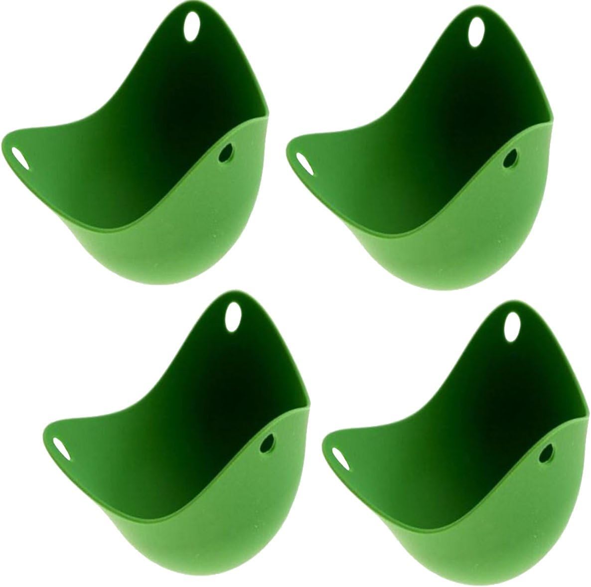 Egg Poachers, 4 pack Green Silicone PoachPod Molds. Use our Eggs Poacher to Prepare & Enjoy your Perfect Poached Egg in Minutes. Food Safe