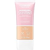 COVERGIRL Clean Fresh Nourishing Skin Tint, 550 Light/Medium, Liquid Foundation, Dewy Finish, Infused with Coconut & Aloe, Vegan Formula