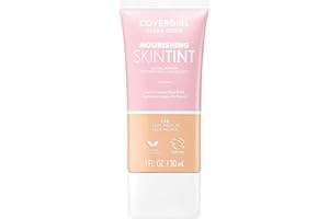 COVERGIRL Clean Fresh Nourishing Skin Tint, 550 Light/Medium, Liquid Foundation, Dewy Finish, Infused with Coconut & Aloe, Vegan Formula
