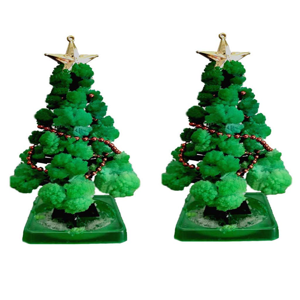 【UK Stock 】Mini Christmas Tree Magic Growing, Paper Tree DIY Crystal Growing Kit/Ornaments Decoration Toy Novelty Xmas Gift Boys Girls Science Kits & Toys Learning Guide (2PCS)