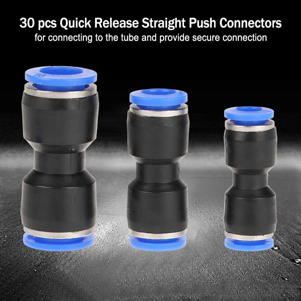 Oumefar Straight Push Connectors Kit 30pcs Quick Release Connectors Air Line Fittings for 1/4 5/16 3/8 Tube - Image 4